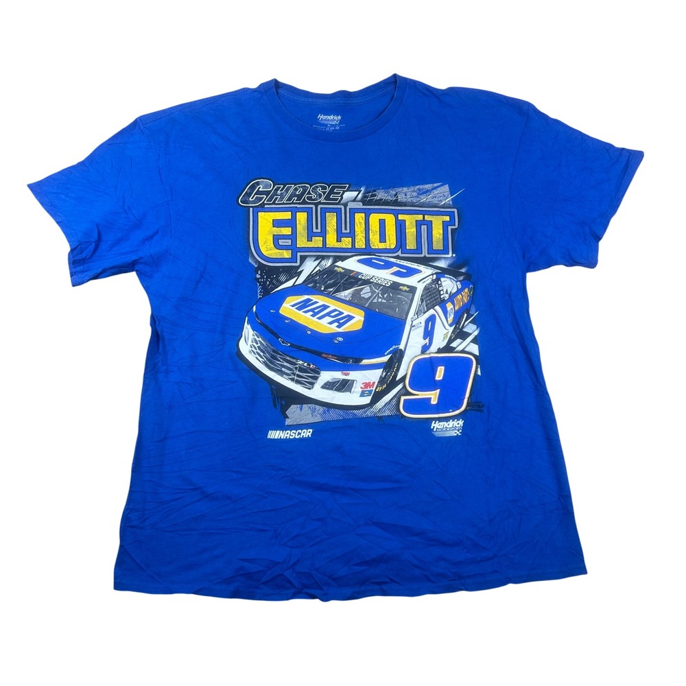 Hendrick Motorsports Chase Elliott NASCAR NAPA 9 Blue Graphic‎ T-Shirt Mens XL